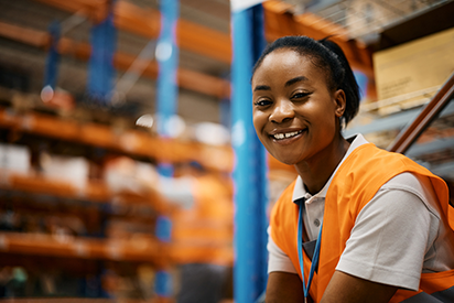 young warehouse worker